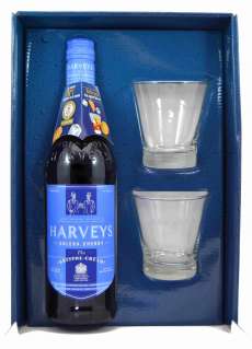  Harveys Bristol Cream con 2 vasos 